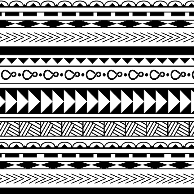 Kostenloser Vektor handgezeichnetes maori-tätowierungsmuster-design
