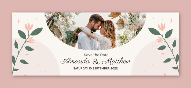 Handgezeichnetes minimales Hochzeitsvorlagendesign