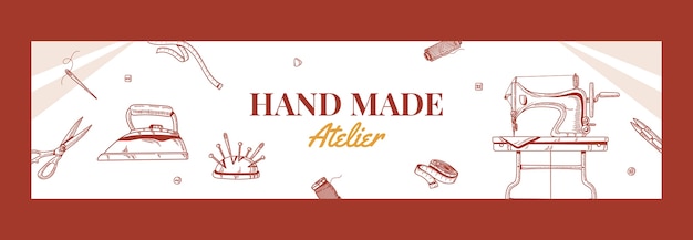 Handgezeichnetes modeatelier-twitch-banner