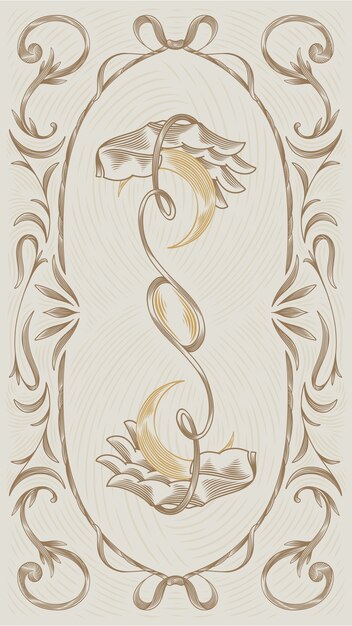 Handgezeichnetes mystisches Tarot-Handy-Wallpaper