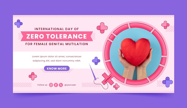 Handgezeichnetes null-toleranz-modell für weibliche genitalverstümmelung