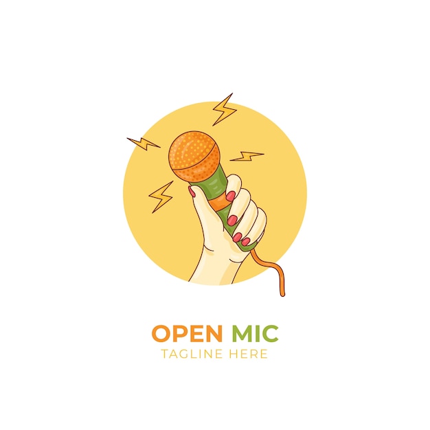 Handgezeichnetes open-mic-logo