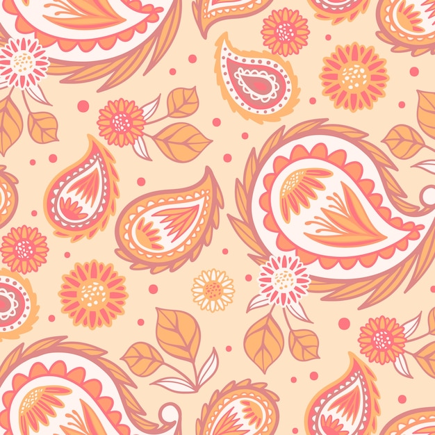 Handgezeichnetes paisley-musterdesign