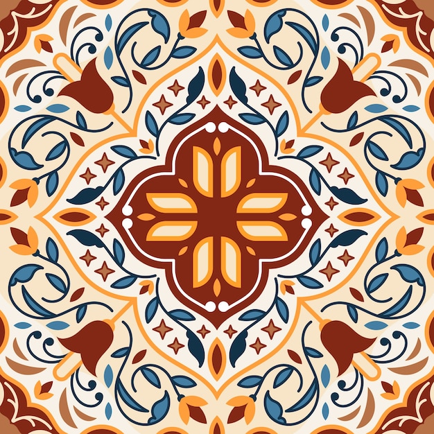 Handgezeichnetes persisches Teppichmuster