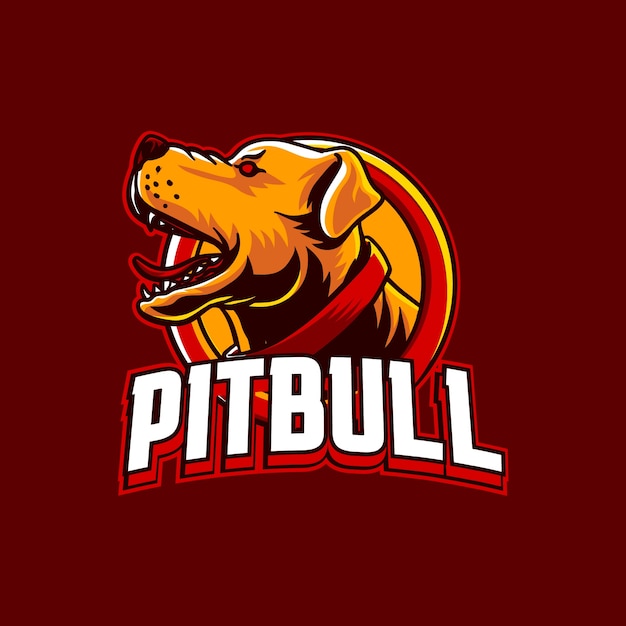 Kostenloser Vektor handgezeichnetes pitbull-logo