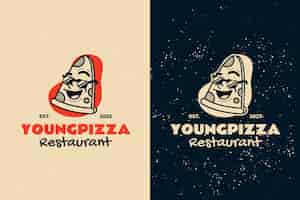 Kostenloser Vektor handgezeichnetes pizzeria-vintage-logo