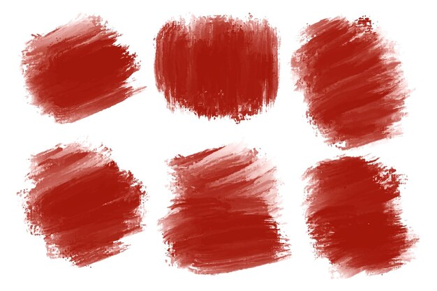 Handgezeichnetes rotes Pinselstrich-Set-Design
