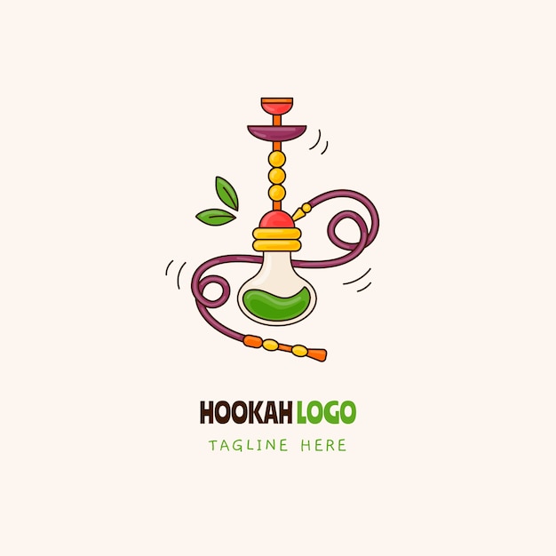 Kostenloser Vektor handgezeichnetes shisha-logo-design