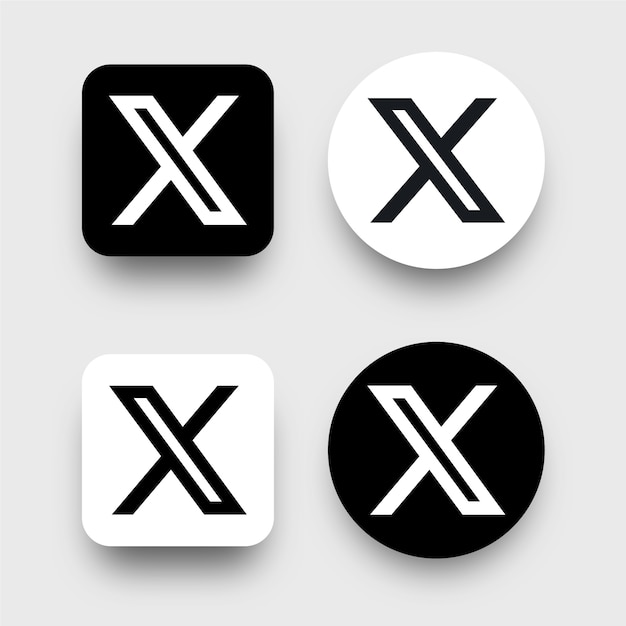 Handgezeichnetes Social-Media-Logo-Set