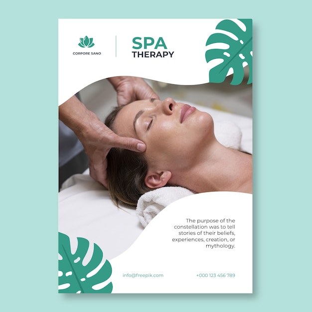 Kostenloser Vektor handgezeichnetes spa-therapie-poster