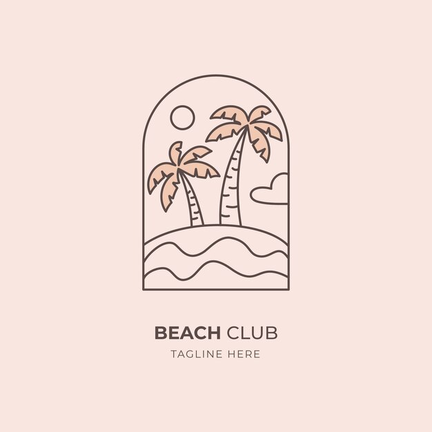 Handgezeichnetes Strandclub-Logo-Design