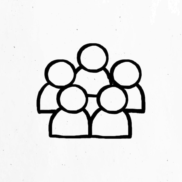 Kostenloser Vektor handgezeichnetes teamwork-symbol