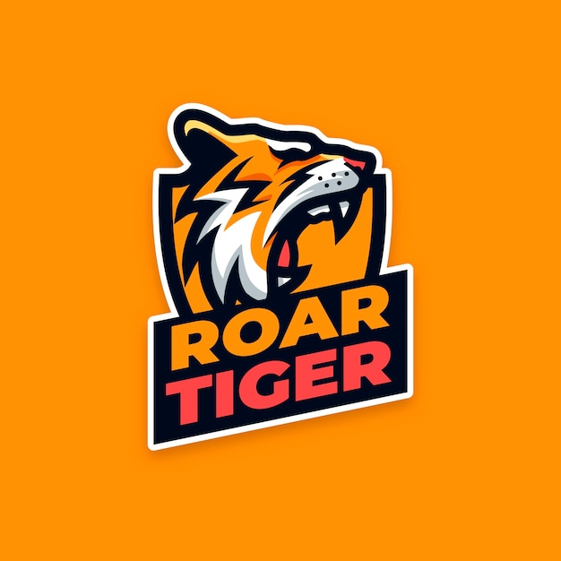 Kostenloser Vektor handgezeichnetes tiger-logo-design