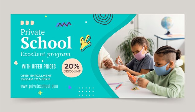 Handgezeichnetes Verkaufsbanner für Privatschulen