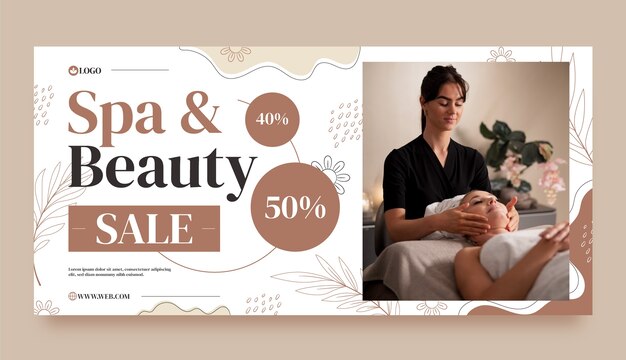 Handgezeichnetes Verkaufsbanner für Spa-Behandlungen
