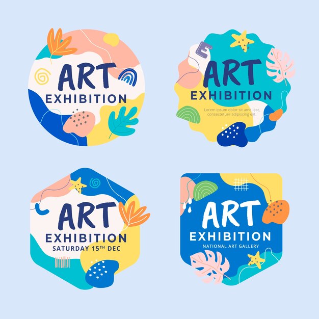 Handgezeichnetes Vorlagendesign für Kunstausstellungen