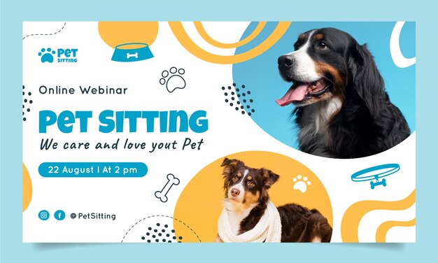 Handgezeichnetes Webinar zum Thema Haustierbetreuung