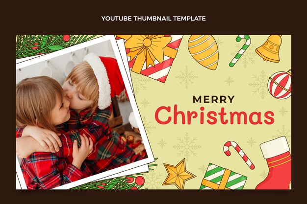 Handgezeichnetes Weihnachts-YouTube-Thumbnail