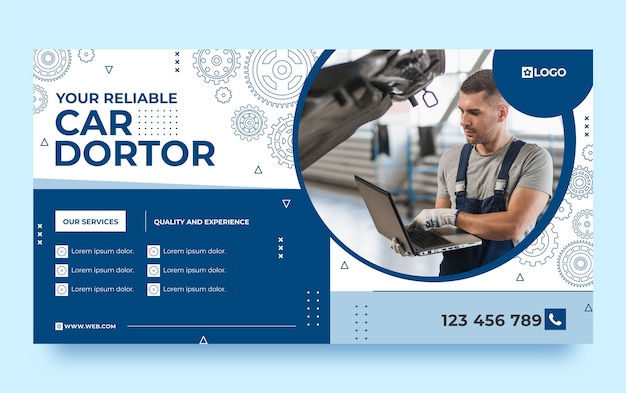 Kostenloser Vektor handgezeichnetes werkstatt-template-design