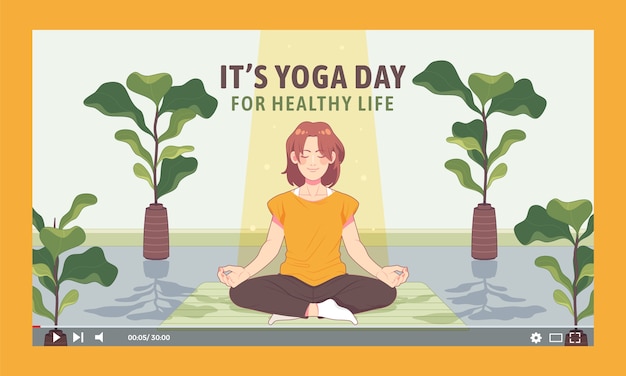 Kostenloser Vektor handgezeichnetes youtube-thumbnail für ein yoga-retreat