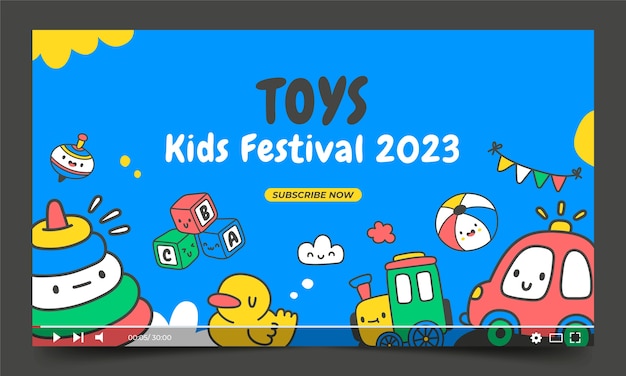 Handgezeichnetes Youtube-Thumbnail für Kinder