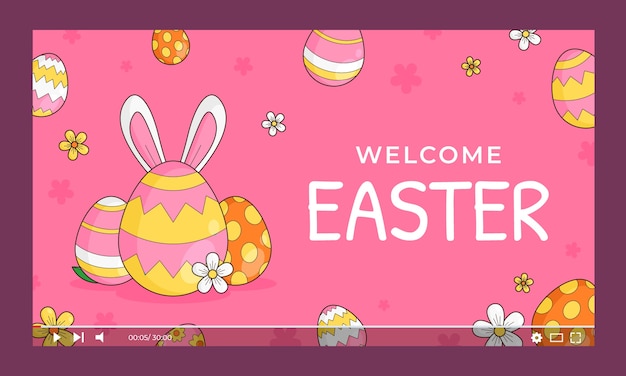 Kostenloser Vektor handgezeichnetes youtube-thumbnail zu ostern