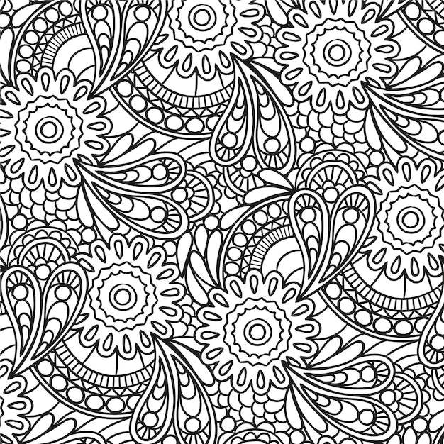 Kostenloser Vektor handgezeichnetes zen-doodle-musterdesign