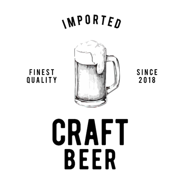 Kostenloser Vektor handwerk bier logo design vektor