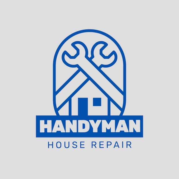 Handwerkerlogo im flachen design