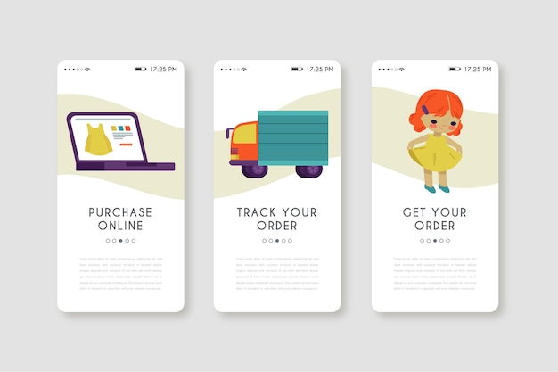 Kostenloser Vektor handy-app zum online-kauf