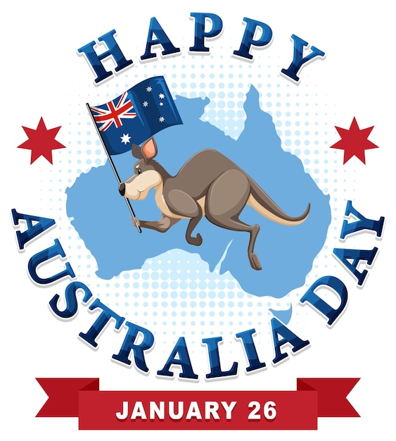 Happy australia day banner-design