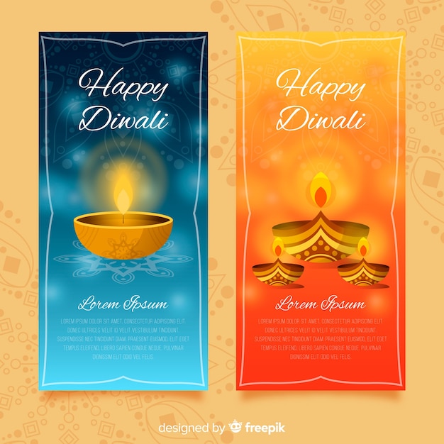 Happy diwali banner sammlung