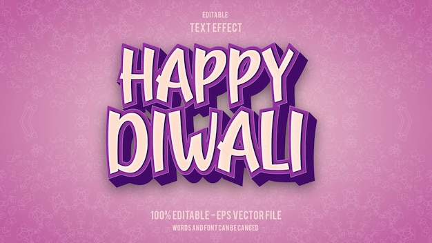 Happy diwali bearbeitbarer texteffekt