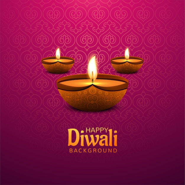 Happy diwali dekorative öllampe festival karte hintergrund