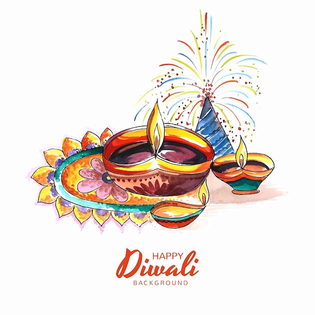 Happy diwali festival feier kartenhintergrund