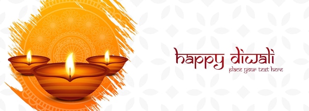 Happy diwali indisches religiöses fest klassischer bannerhintergrund