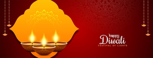 Kostenloser Vektor happy diwali religiöses festival banner design vektor