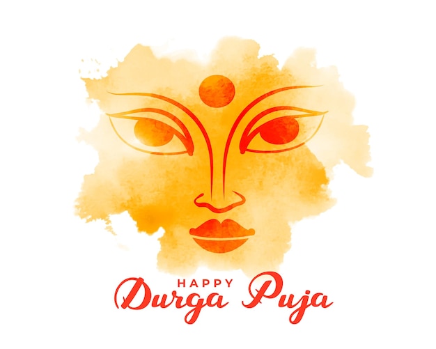 Happy durga puja aquarell gruß design