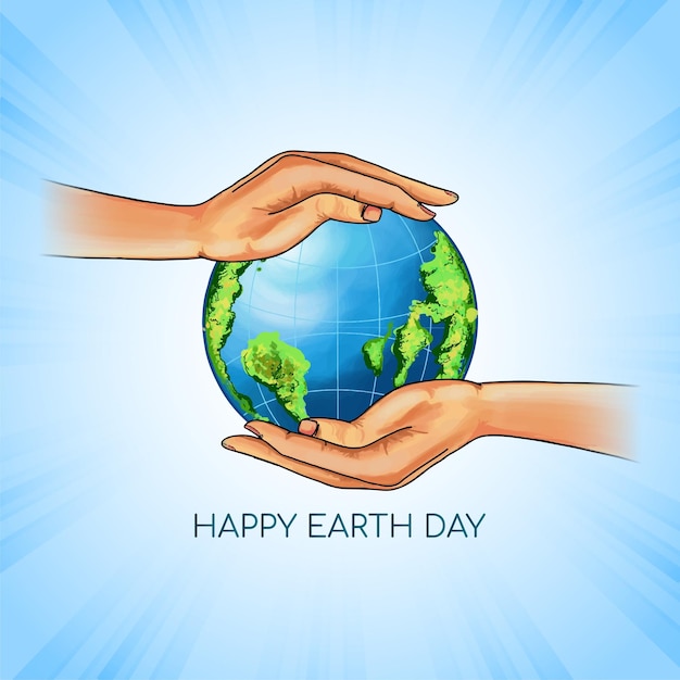 Kostenloser Vektor happy earth day konzept umweltbewahrendes hintergrunddesign