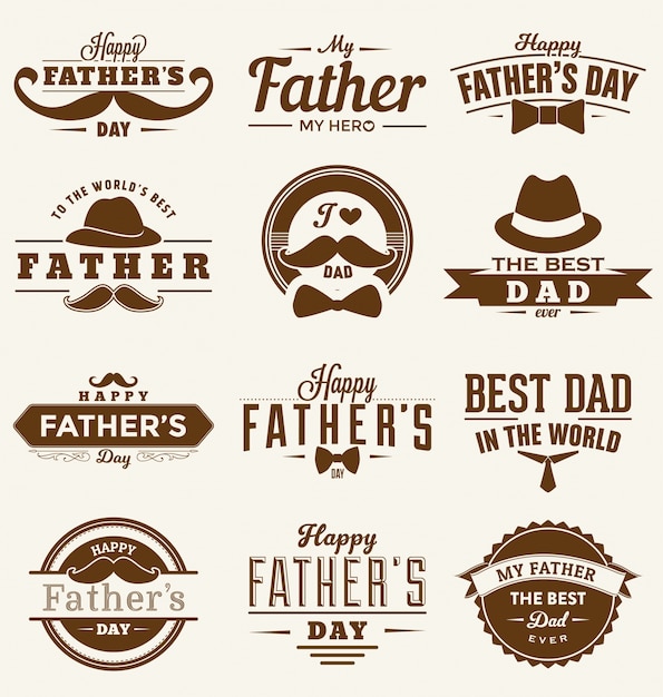 Kostenloser Vektor happy fathers day design-kollektion