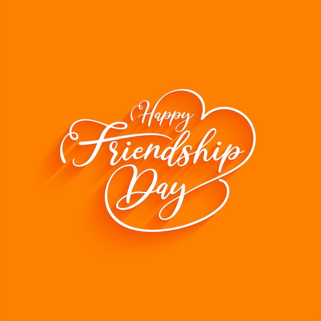 Happy Friendship Day schöner Textdesign gelber Farbhintergrund