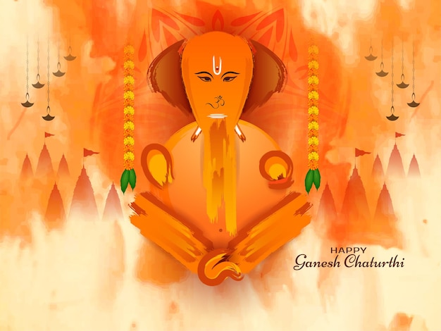 Happy Ganesh Chaturthi Festival schöner Aquarell-Stil Hintergrund Vektor