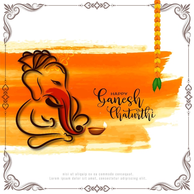 Happy ganesh chaturthi festival schönes dekoratives hintergrunddesign