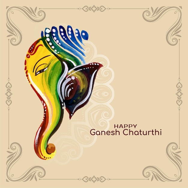 Happy ganesh chaturthi festival stilvolles grußhintergrunddesign