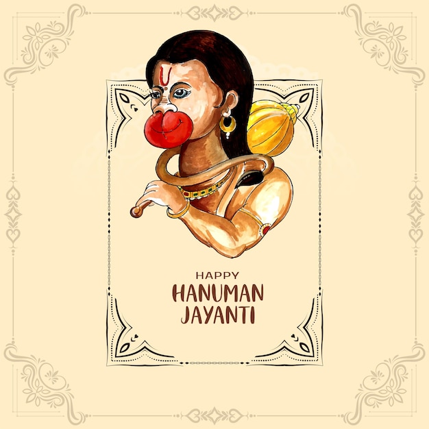 Kostenloser Vektor happy hanuman jayanti festival feier hintergrunddesign