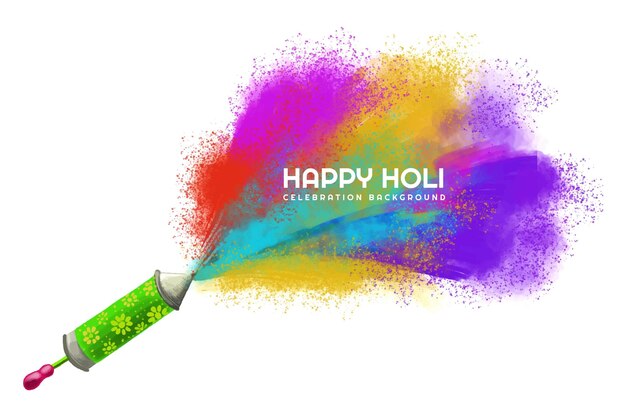 Happy Holi bunte Splash-Elemente für Kartenhintergrund
