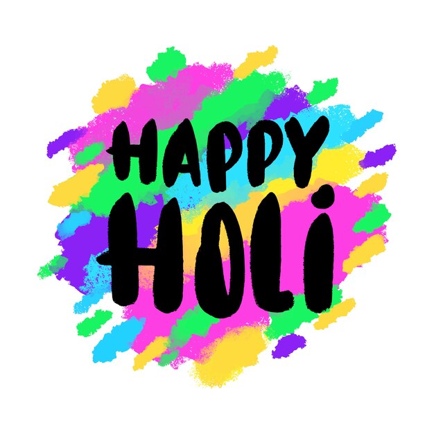 Happy holi Schriftzug