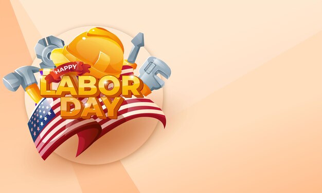 Happy Labor Day Banner Design-Vorlage Vektor-Illustration