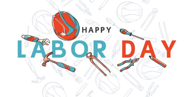 Happy Labor Day Banner Design-Vorlage Vektor-Illustration