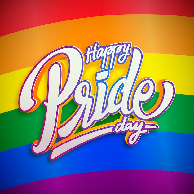 Happy lgbt stolz tag schriftzug